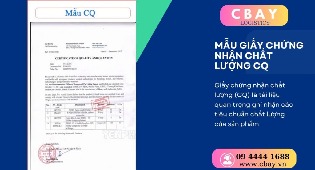 CQ là gì? Mẫu giấy chứng nhận chất lượng CQ