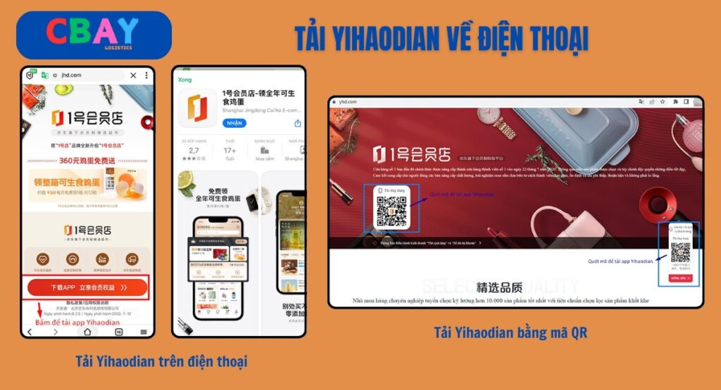 Bạn có thể tải Yihaodian trực tiếp trên website của sàn