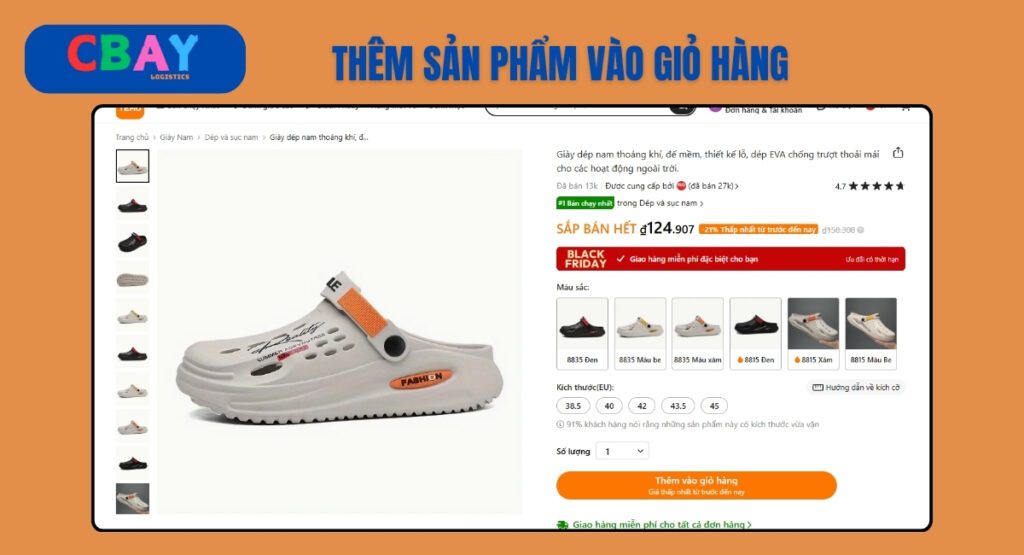 Bạn cần chọn các thông số về kích thước, phân loại, số lượng,... để bỏ sản phẩm vào giỏ hàng