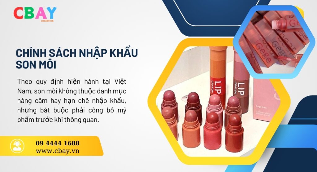Chính sách nhập KHẨU son môi