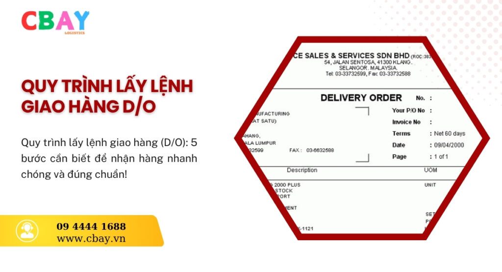 Quy trình lấy lệnh giao hàng D/O