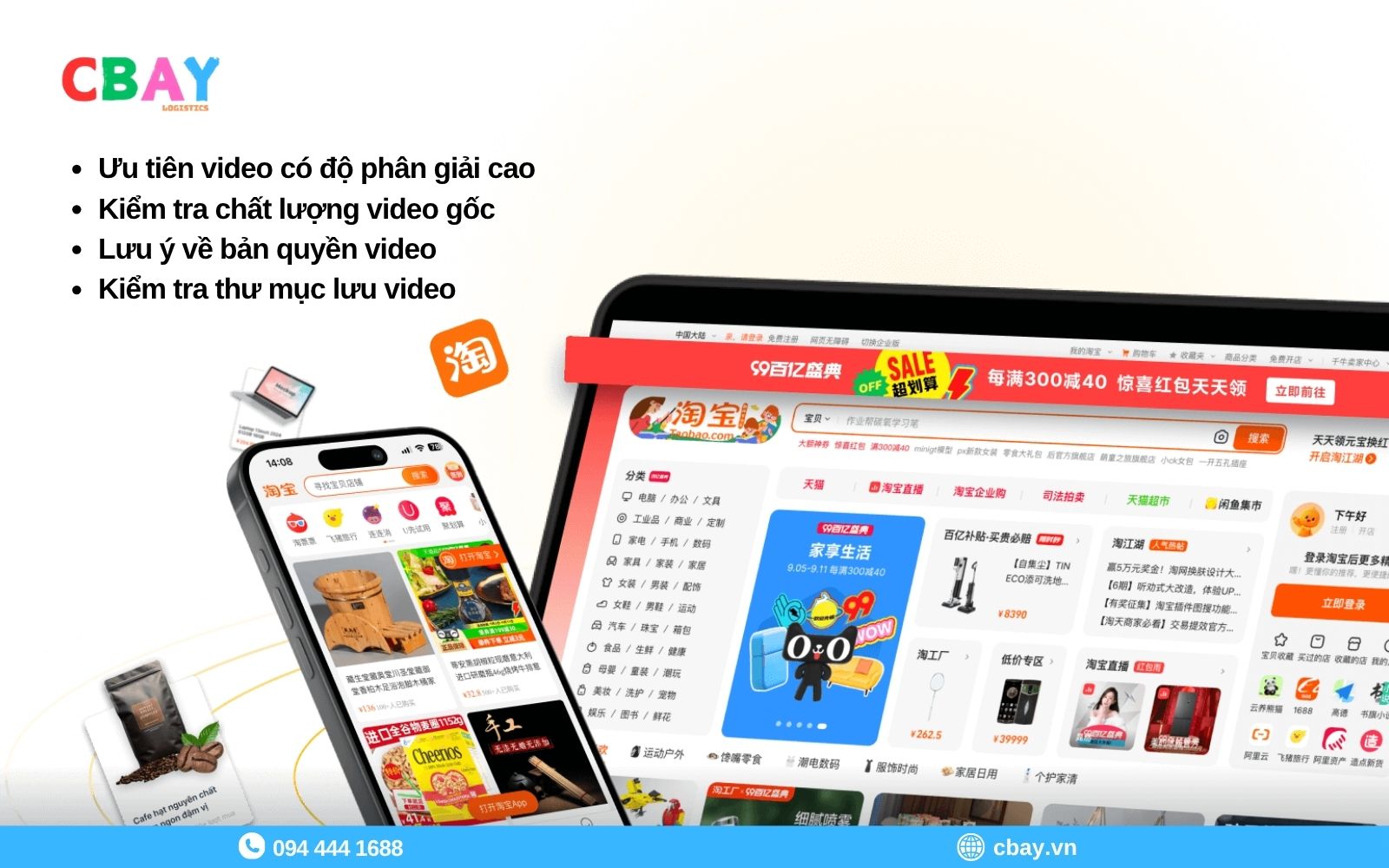 Lưu ý khi tải video Taobao