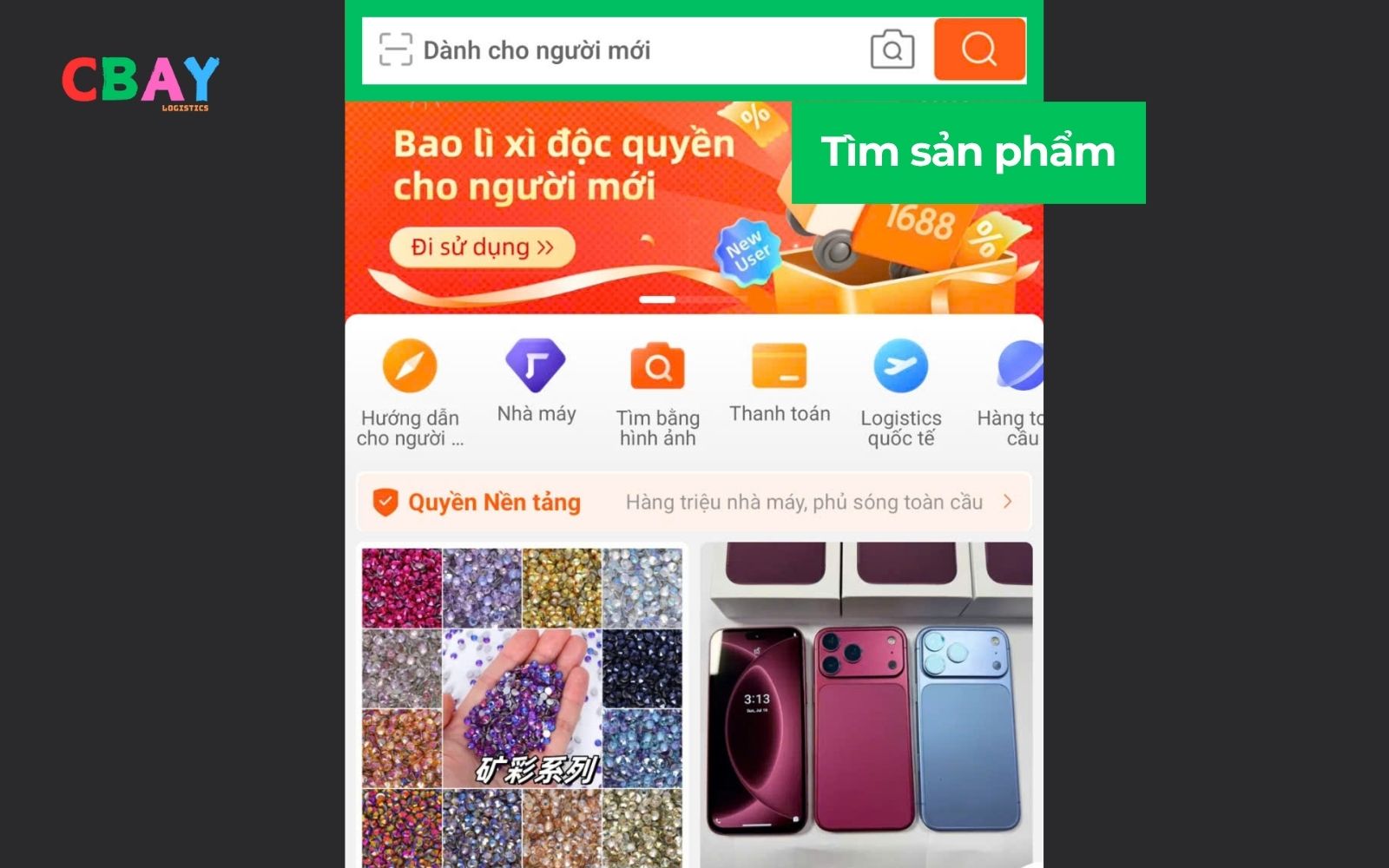 Tìm sản phẩm mua hàng 1688