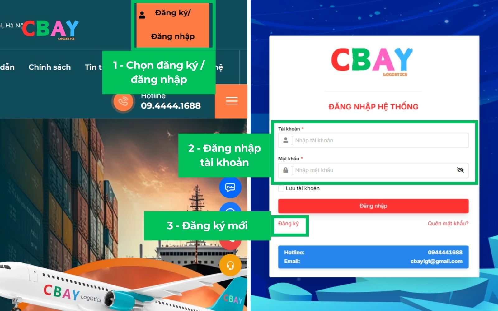 Truy cập hệ thống order 1688 CBay