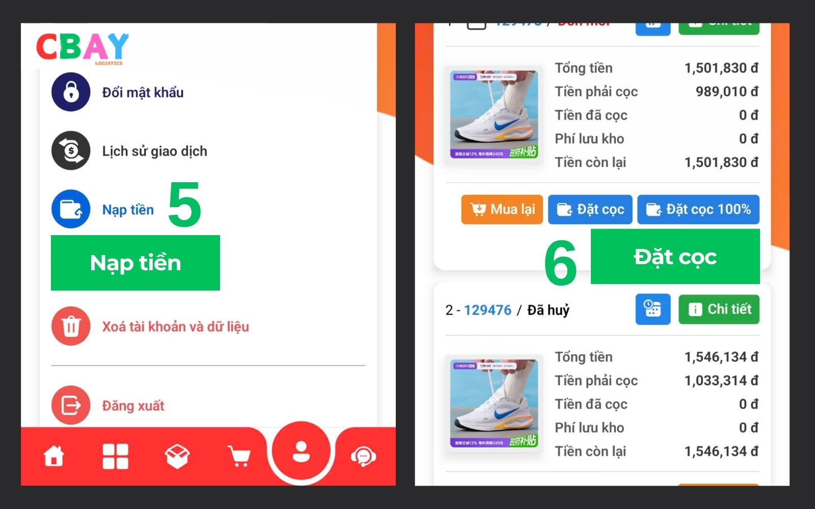 Đặt cọc Kiểm tra mua hàng trên Alibaba