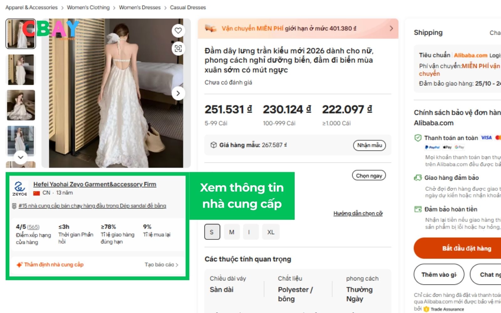 Chọn nhà cung cấp đặt hàng Alibaba