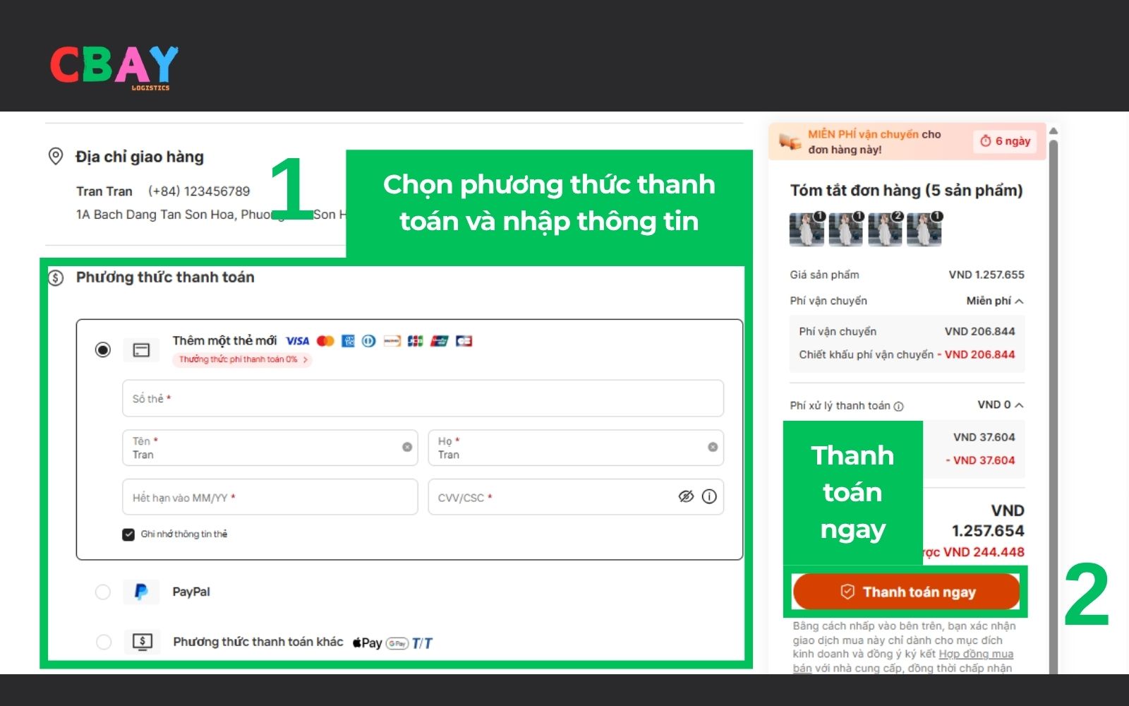Thanh toán mua hàng sỉ trên Alibaba​