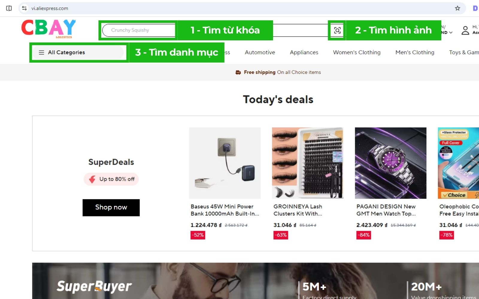 Cách mua hàng trên Aliexpress: Tìm sản phẩm Cách mua hàng trên Aliexpress: Tìm sản phẩm