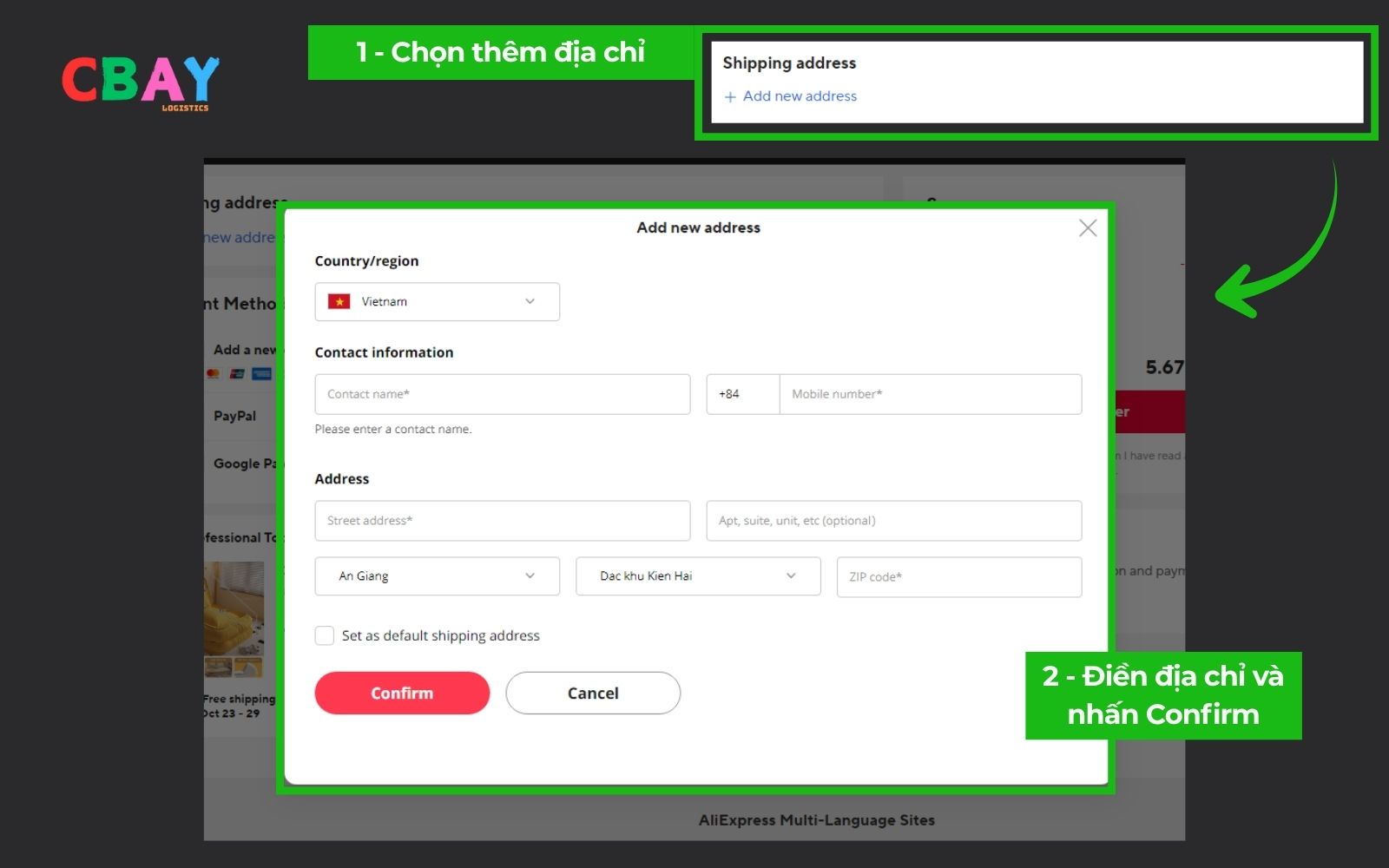 Nhập địa chỉ mua hàng Aliexpress Nhập địa chỉ mua hàng Aliexpress
