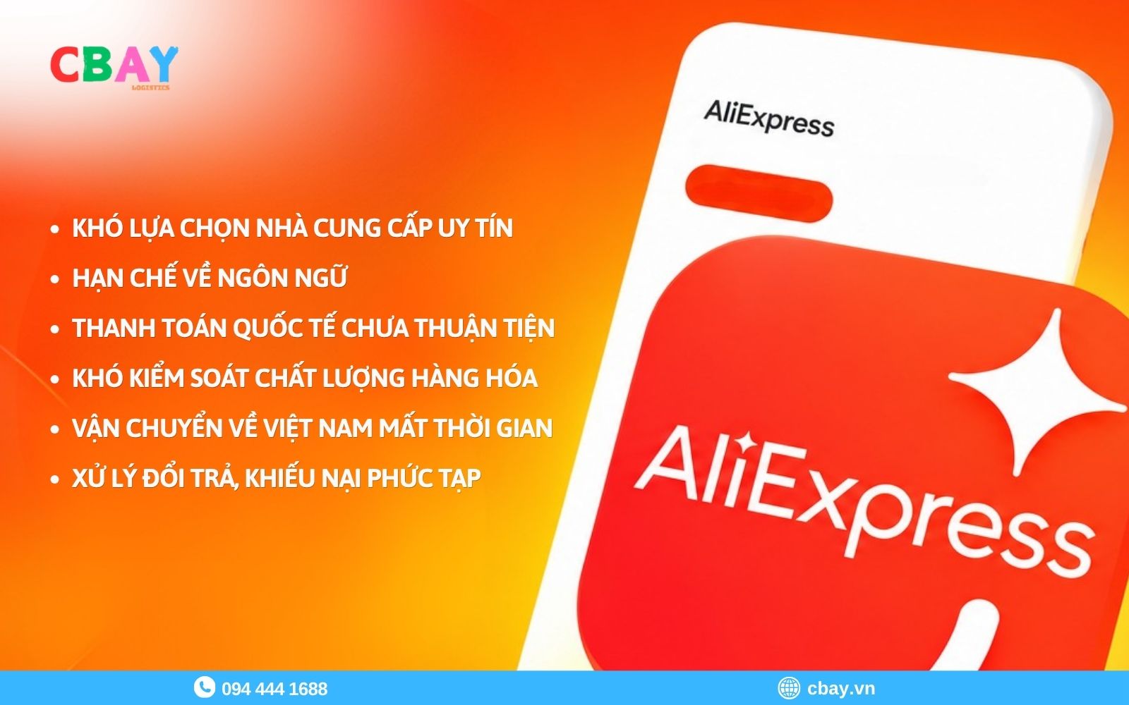 Khó khăn không mua hộ hàng AliExpress