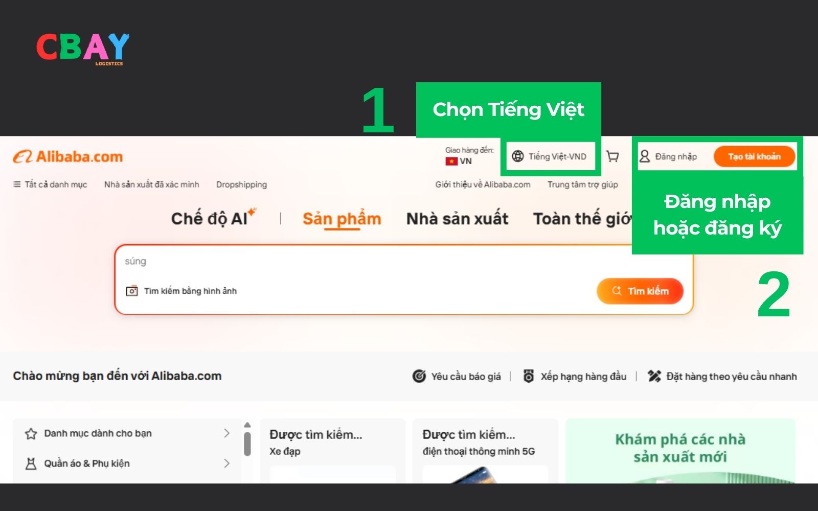 Cách tạo tài khoản đặt hàng Alibaba